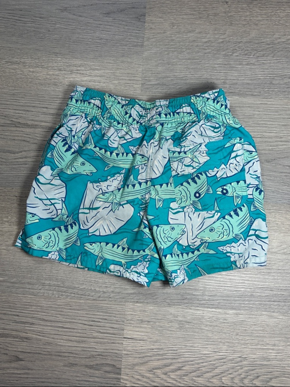 Vineyard Vines Toddler Boys Aqua Fish Print Swim Trunks - size 3T - Picture 2 of 7